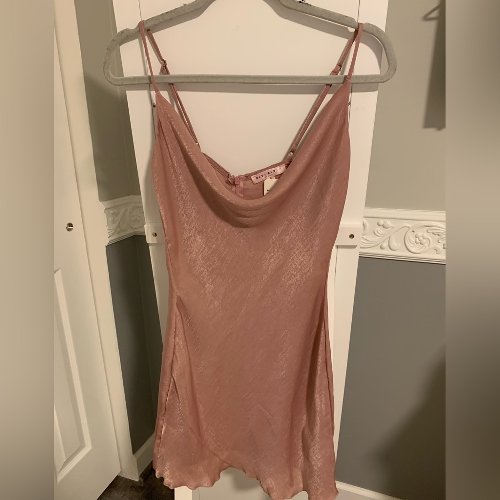 pink satin dress